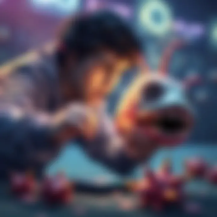 A gamer frustrated while fighting a level 27 shell snapper and six spikesnout, surrounded by depleting resources.