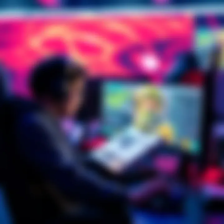 Gamer looking at class build resources on a computer with strategy guides open