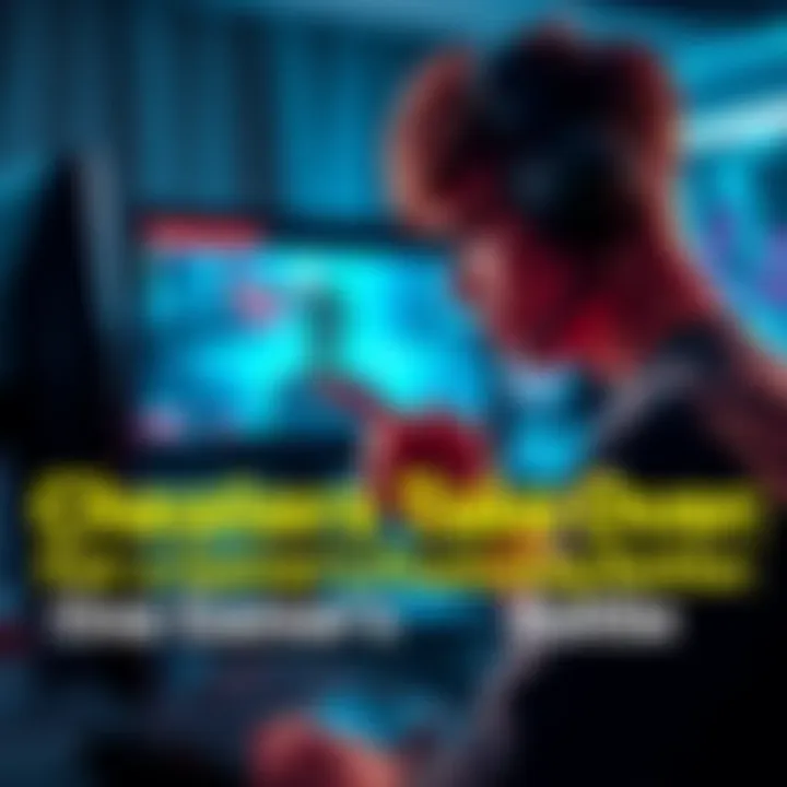 A gamer looks frustrated while pointing at a screen showing a suspicious player using cheats in a game