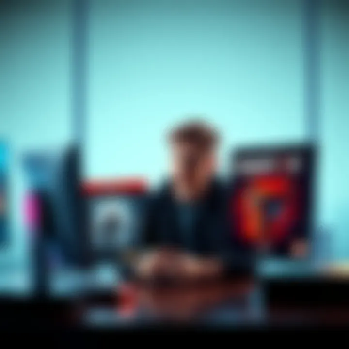 Gamer Choosing Between Two Games A gamer sits at a desk looking at two game covers, Marathon and Resident Evil Requiem, with a thoughtful expression.