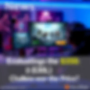 Gamer considering DLC purchase A gamer sits at a computer, contemplating a $30 downloadable content after playing a video game, with game characters displayed on screen.