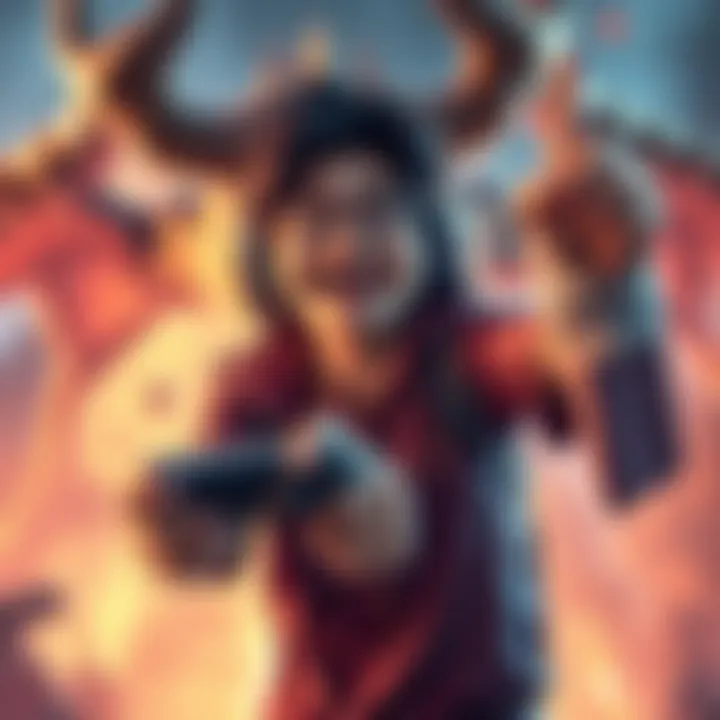 A gamer proudly showcases their achievement of defeating the extreme demon KUB with a joyful expression and a gaming controller in hand.