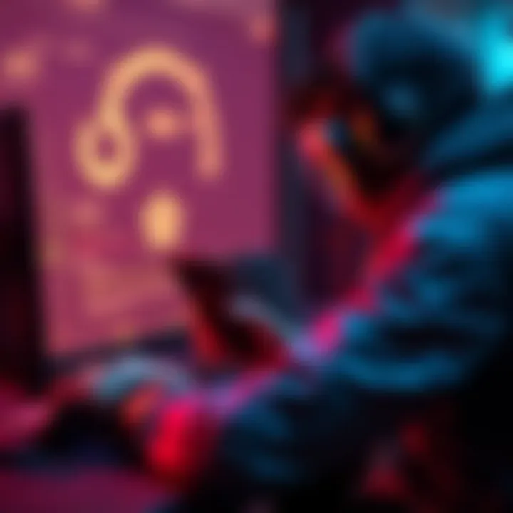 A gamer typing detailed game stats and build information on a forum post