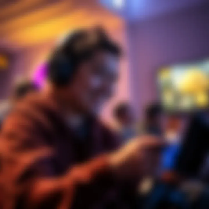 Player enjoying Bungie's game A gamer smiling while playing a new Bungie game on their console, showing excitement and engagement with the gameplay.