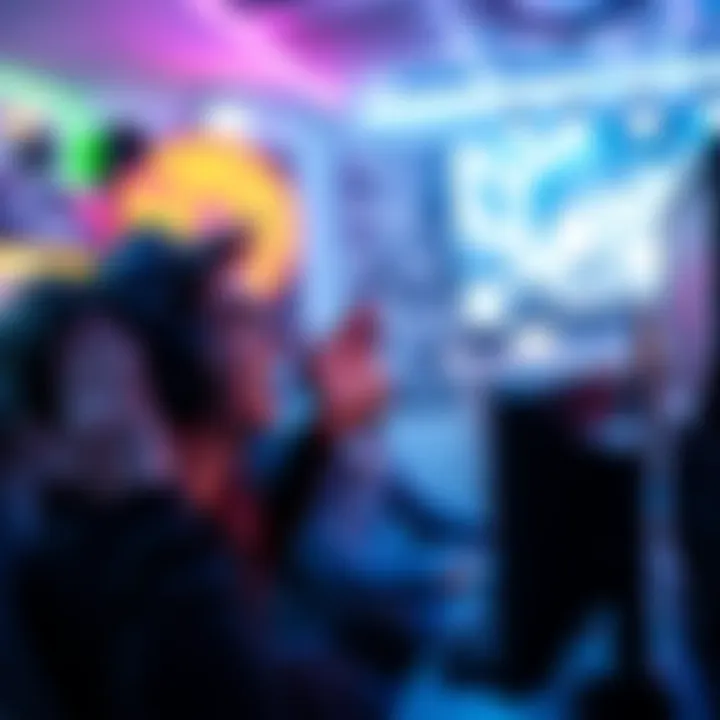 Gamer Excited About New Game Purchase A gamer with a low-end PC setup, enthusiastically discussing their new game and sharing performance tips with friends online.