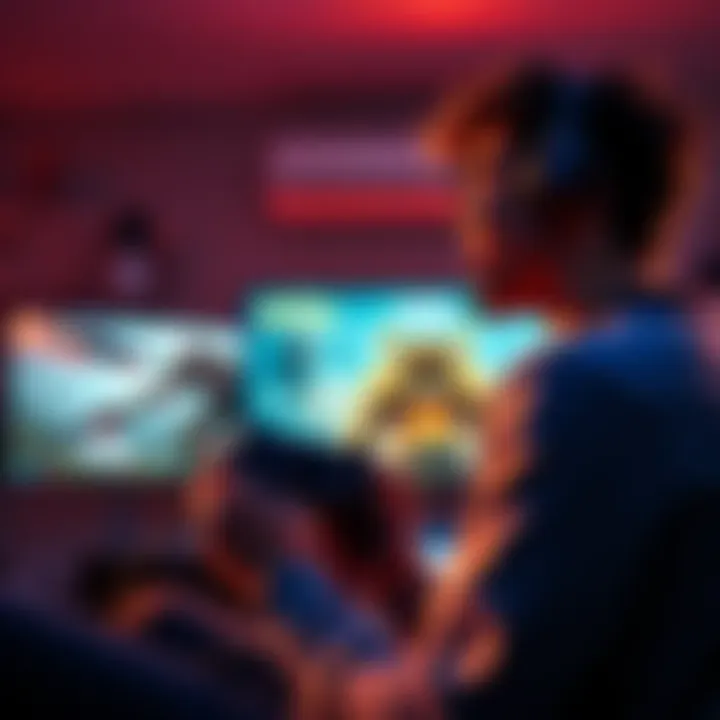 A gamer holding a controller, looking excited while viewing a screen that showcases Ragnarök.