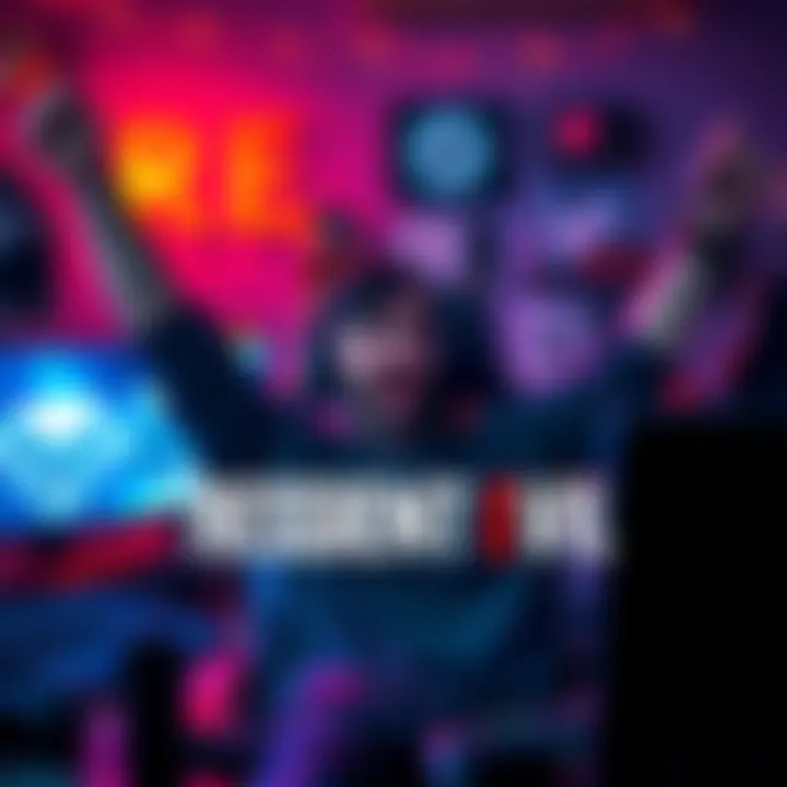 A gamer celebrating their purchase of Resident Evil 3 during the Steam winter sale, with a gaming setup in the background