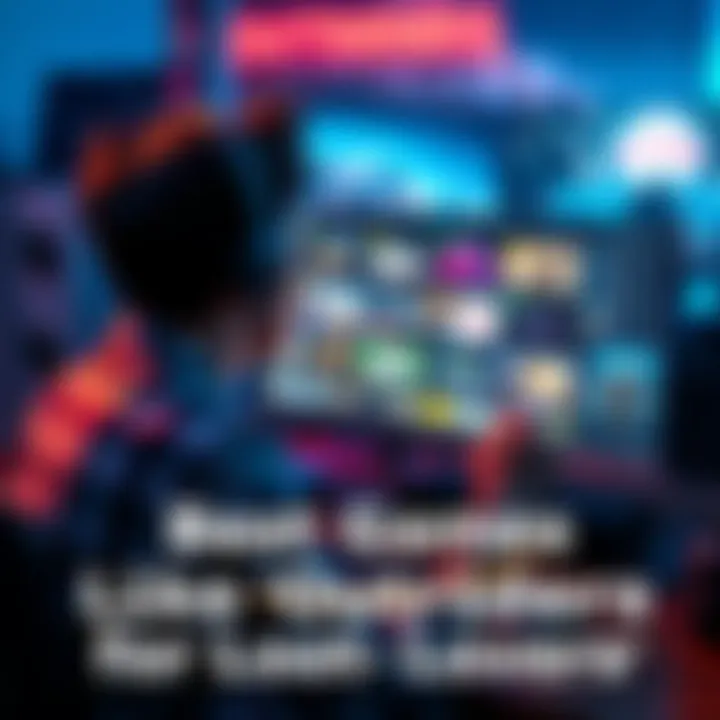 A person sitting in front of a computer, looking at a screen with various game titles, frustrated yet hopeful about finding new games like Outriders.