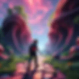 A gamer walking through a vibrant game environment, enjoying the journey without using fast travel.