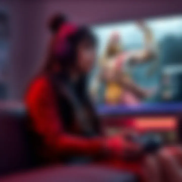 Gamer expressing mixed feelings about God of War 2018 A casual gamer sitting in front of a TV, looking thoughtful with a controller in hand, reflecting on her experience with God of War 2018.