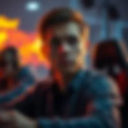 A gamer looks frustrated while others play the same class in a game session.