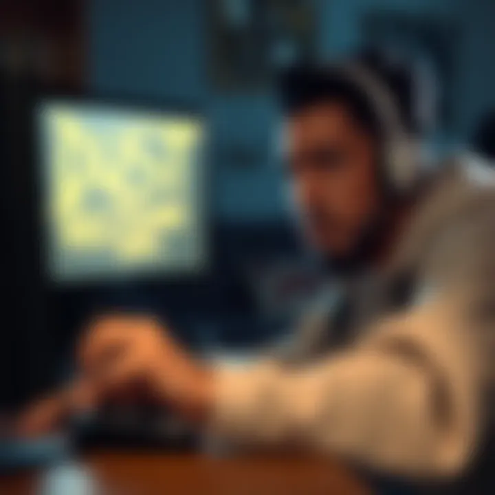 A gamer looking confused while playing Dust: An Elysian Tail on a computer, showing signs of frustration over the game's dialogue and mechanics.