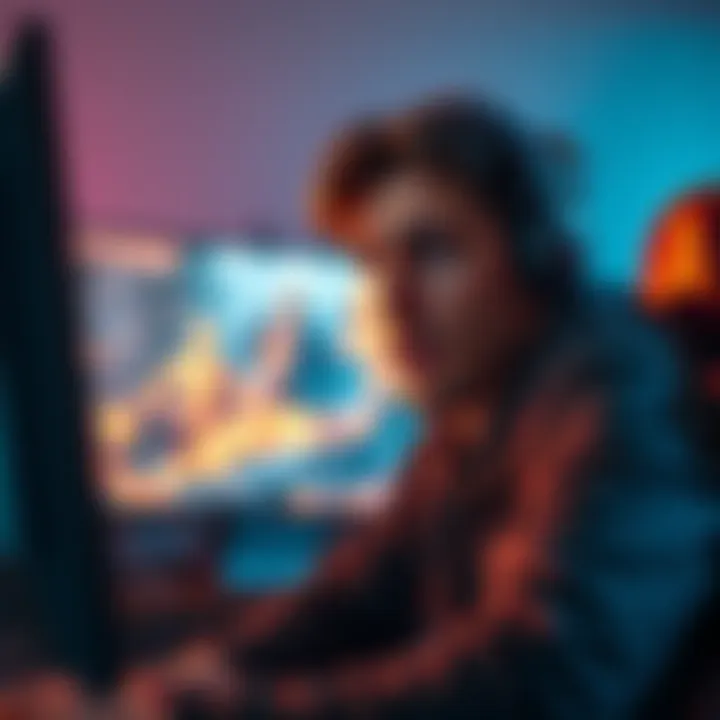 Frustrated gamer with lag on screen A gamer looks frustrated while playing a game that shows lag on the screen after a graphics driver update.