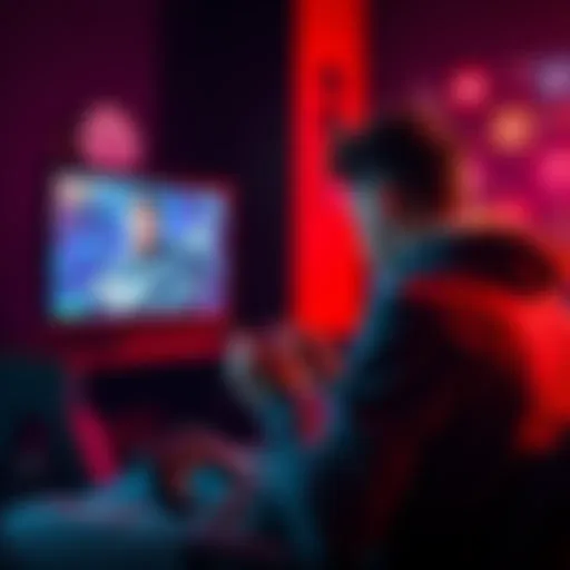 Gamer Frustrated Over Ranked Matches A frustrated gamer sits with a controller in hand, staring at a screen displaying low match victories in a competitive game, showcasing disappointment.