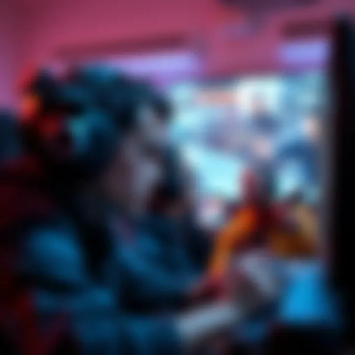 A gamer looks frustrated while playing an online mercenary mission, with teammates visible on the screen arguing and pointing out mistakes.