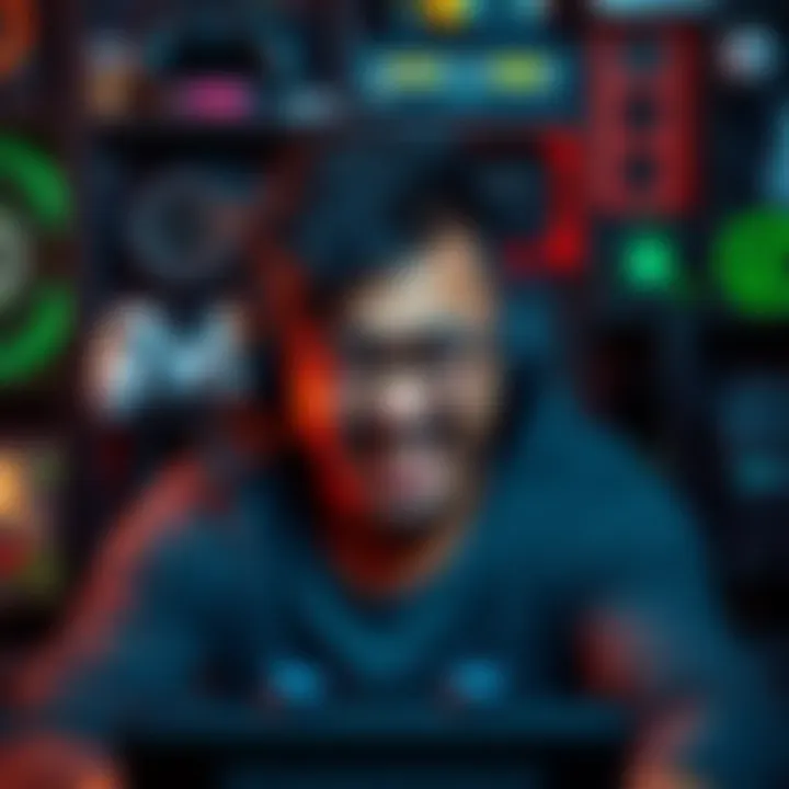 A gamer showing visible frustration while discussing toxic behavior in gaming communities, surrounded by gaming paraphernalia.