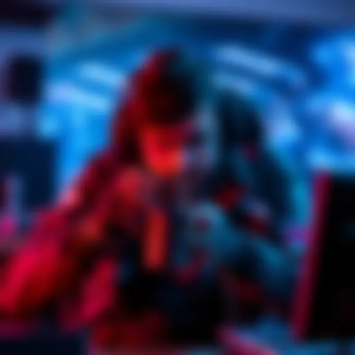 Grenades on the battlefield A competitive gamer holding grenades in a gaming setup, ready for action