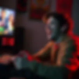 A person is laughing heartily while playing Resident Evil 2 Remake on a gaming console, showcasing a lighthearted moment during gameplay.