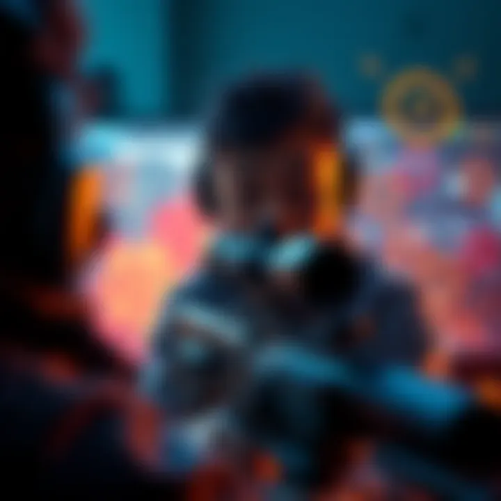 A gamer looks frustrated while missing shots with a sniper rifle on screen, showcasing missed targets in a chaotic gaming moment.