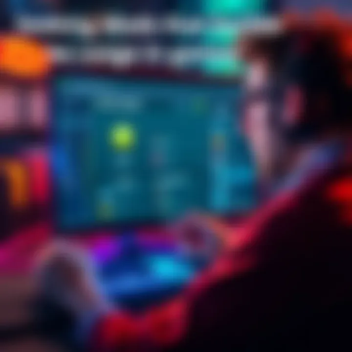 A gamer looking at a computer screen displaying mod options for Hogwarts Legacy, focused on content preferences