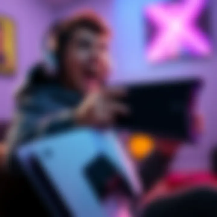 A gamer excitedly holds their new PlayStation 5 Digital edition while placing a PS4 console aside, showing a transition to next-gen gaming.