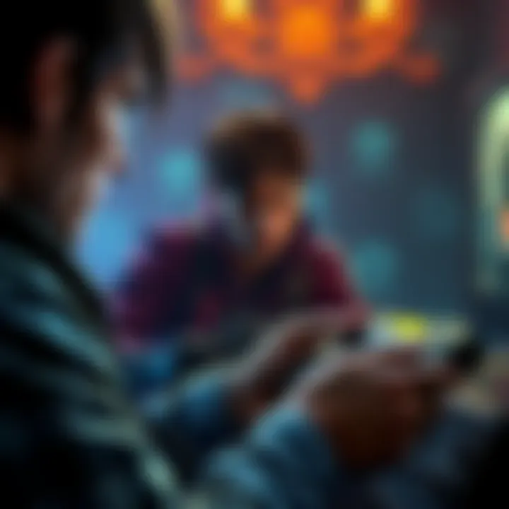 A person engaged in playing Deus Ex - The Conspiracy on a PS2 console, showing focused expression with a controller in hand.