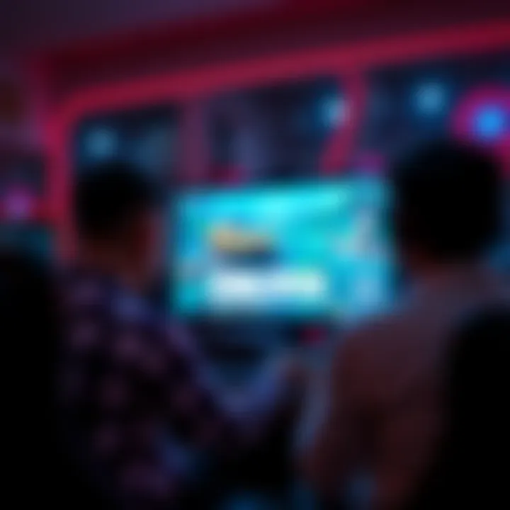 A gamer sitting in front of a screen, intensely engaged in Far Cry 6 gameplay with colorful graphics on display.