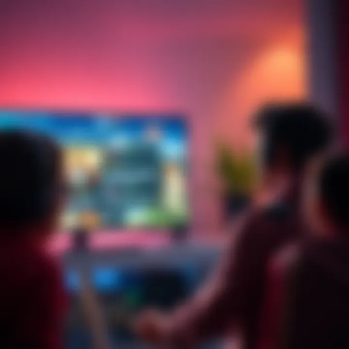 A gamer sitting in front of a TV, looking concerned while playing a new game, with mixed reviews displayed on a computer screen next to them.