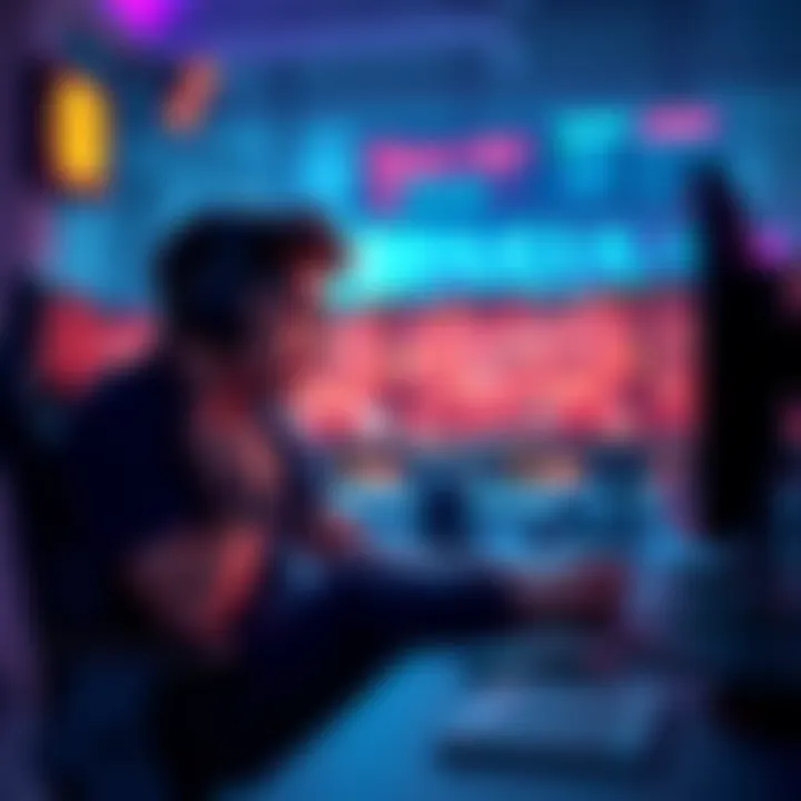 A focused gamer sitting in front of a screen, preparing to restart a challenging game after 150 hours of attempts, showing determination and concentration.