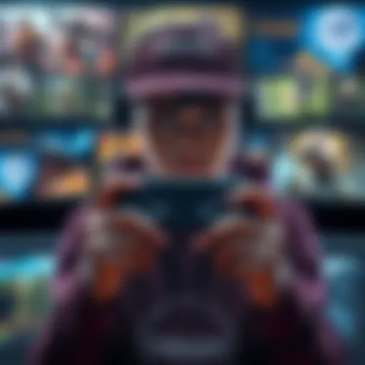 Gamer Saying Goodbye A gamer holds a controller with a sad expression, reflecting on their 300 hours in Embark, surrounded by game screenshots in the background.