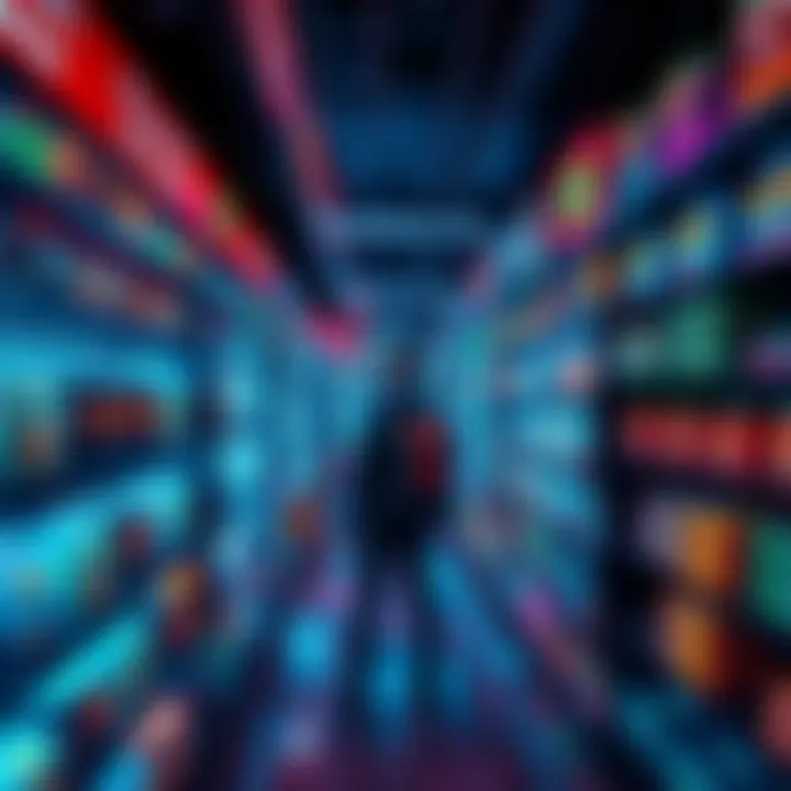 A player looking through shelves in a shop for silicate in a game setting