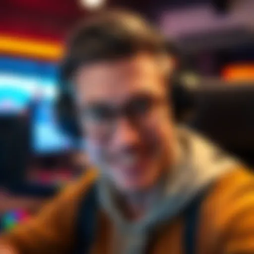 A 33-year-old male gamer with headphones, looking for friends to play BO6, Warzone, and Rocket League, with a friendly expression.