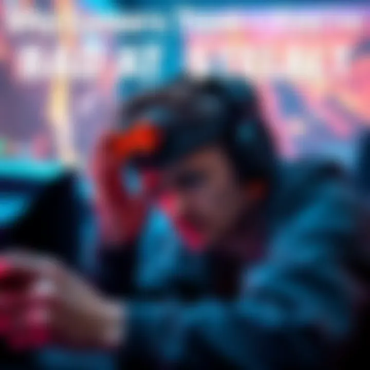A gamer focused on the screen, showing frustration while trying to sneak past enemies in a stealth video game.