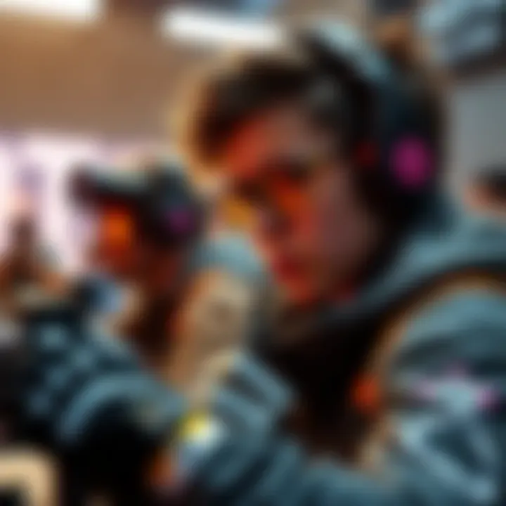 A competitive gamer focused on countering Tracer in a high-stakes match