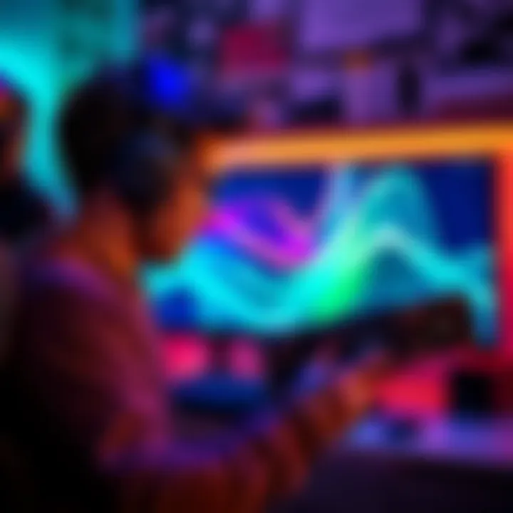Gamer comparing RTX 5080 and 5090 graphics cards with a 240Hz ultrawide monitor in the background