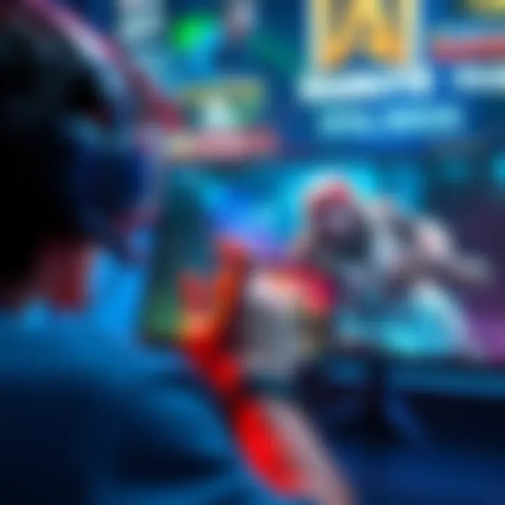 A gamer activates a special ability on screen during a competitive match, showcasing strategic gameplay.