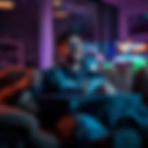 Gamer sitting on couch with Xbox Series X console and controllers, looking happy after switching from PS5 Pro