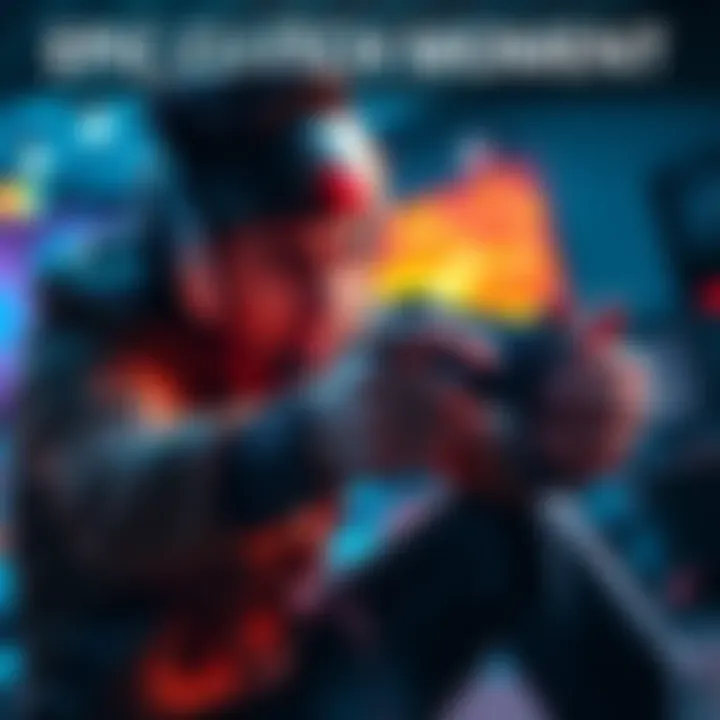 A gamer performing a clutch move during an intense gameplay moment, showcasing focus and excitement.