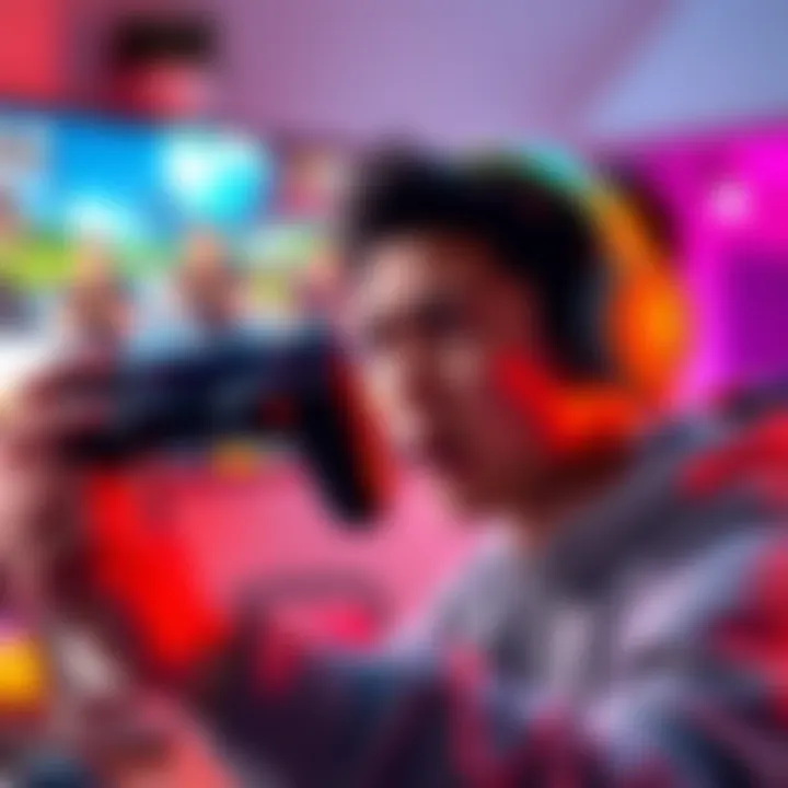 Player adapting to PS4 controller A gamer holding a PS4 controller while looking at a video game screen, showing a frustrated expression during gameplay.