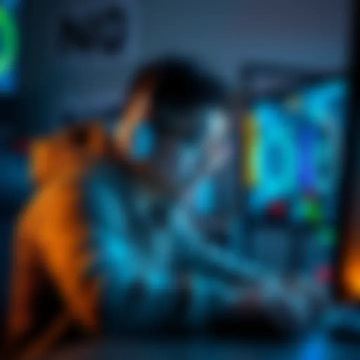 A gamer sitting at a high-end PC, looking frustrated while adjusting video settings for an older game.