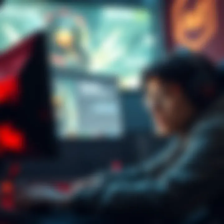 A gamer looks worried while playing CS2, with a chat window open showing a suspicious message about account boosting.