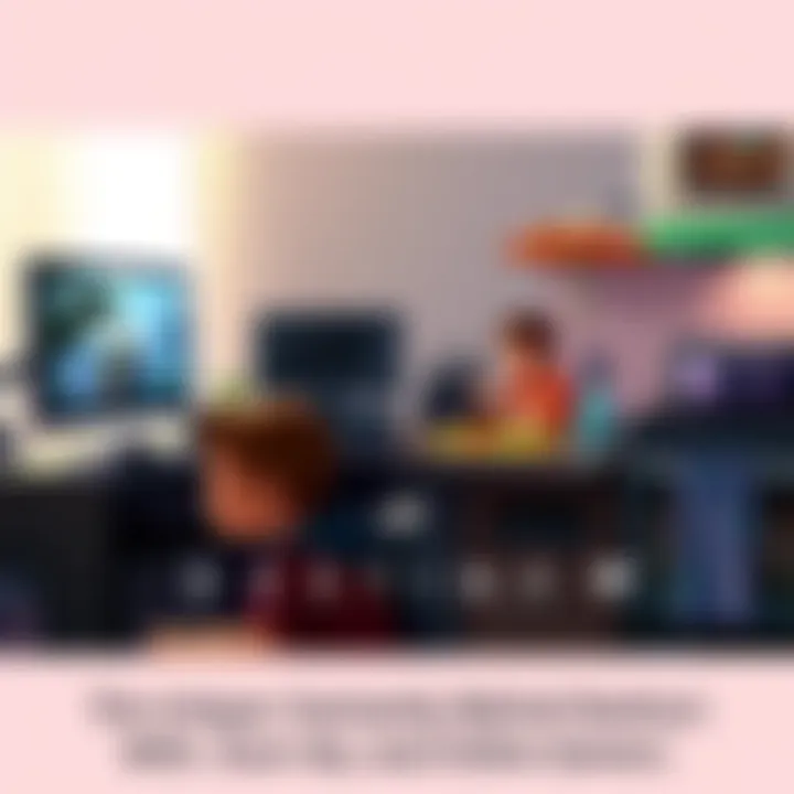 A Destiny player sits at a desk with a gaming console, while a child plays nearby and a pot simmers on the stove, showing the blend of gaming and family life