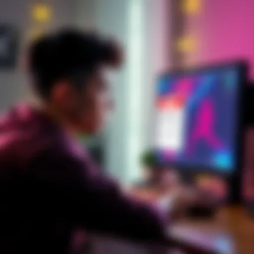 A gamer looking frustrated at their computer screen displaying a ban notice for alleged cheating after extensive playtime