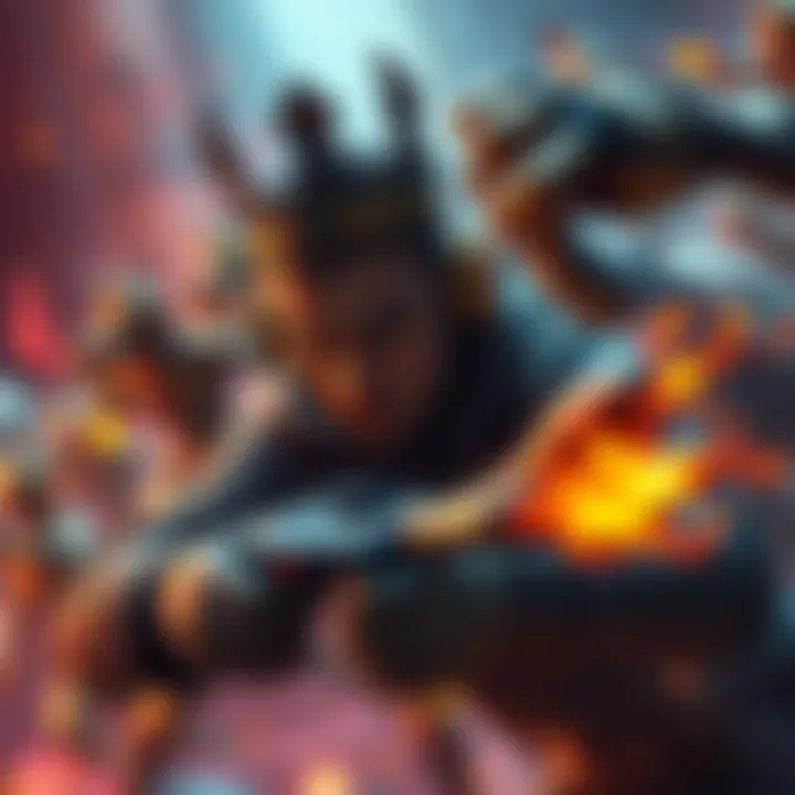 A gamer intensely focused on defeating a challenging boss in King of Puppets, surrounded by vibrant game graphics and intense action sequence.