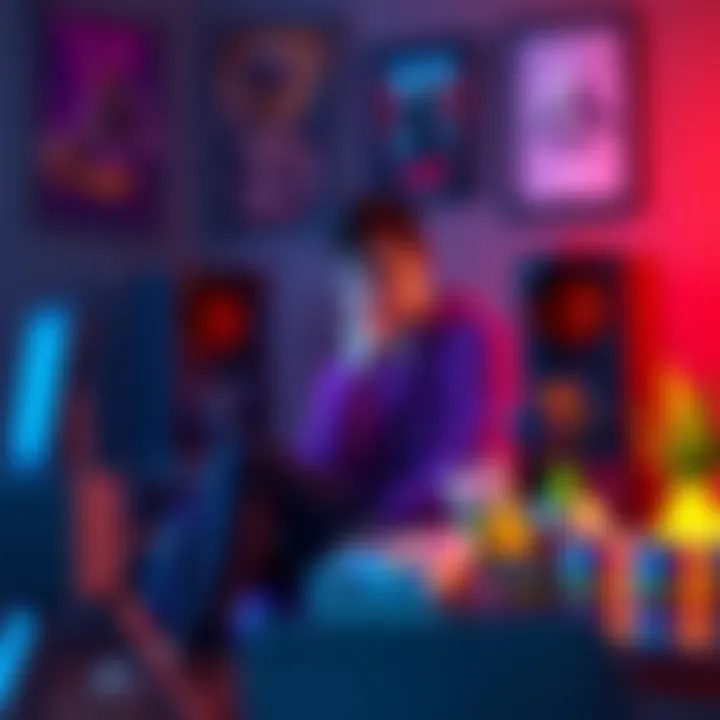 A gamer sits at their console looking frustrated about Battle Pass rewards, surrounded by game posters and snacks