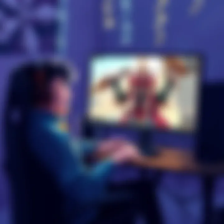 Gamer celebrating birthday with Hanzo skin A gamer sits at a computer, excited about buying a new Hanzo skin for their birthday after receiving money from their mom. The screen shows a character from a popular game.