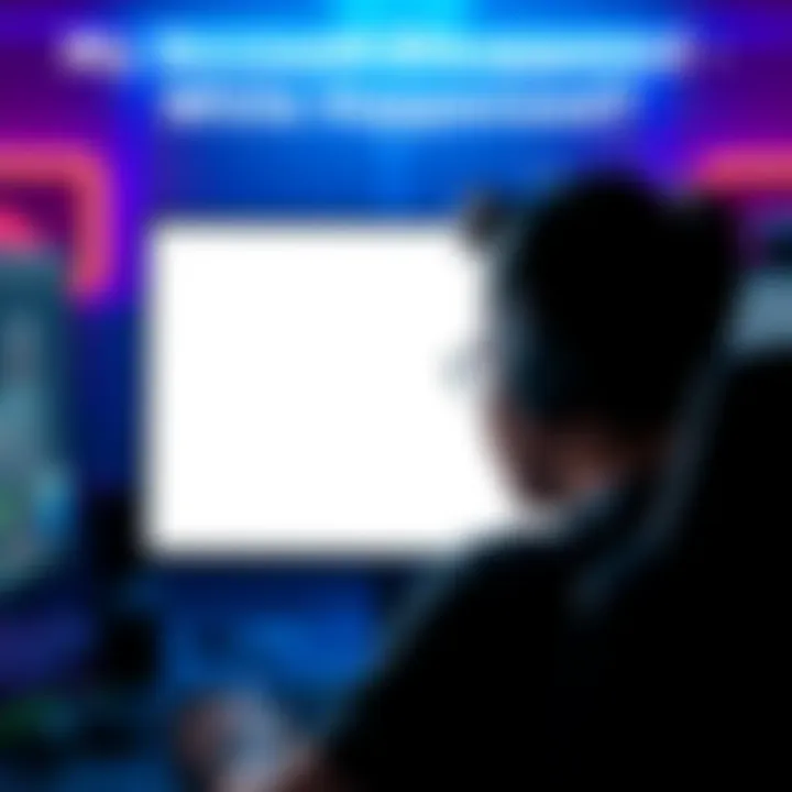 A frustrated gamer stares at a blank screen after their account has disappeared, showing their shock and confusion in a gaming setup.