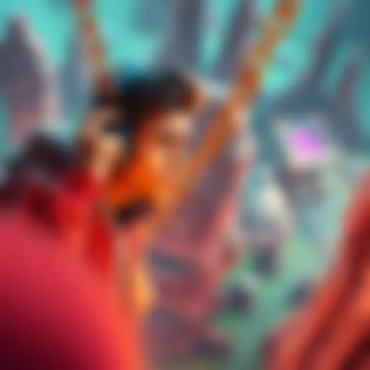 Gamer struggling with chain jumping A gamer plays in Still Palace, attempting to chain jump between walls with frustration on their face, surrounded by digital landscapes of the game.