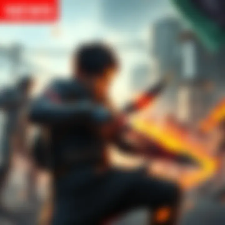 A player intensely focused on a game, wielding a Charge Blade, with a dramatic battle scene in the background.