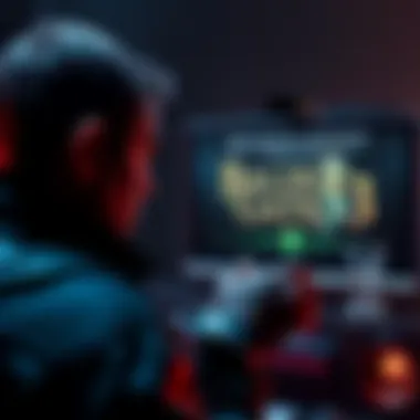 A gamer looks at a screen displaying Assassin's Creed Origins and Baldur's Gate 3, weighing their options